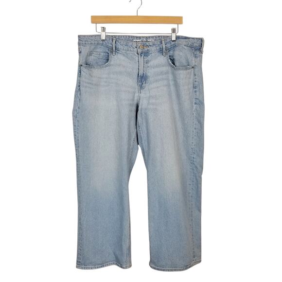 Old Navy Women's Mid Rise Wide Leg Light Wash Jeans Size 16 Short Petite - Picture 1 of 6